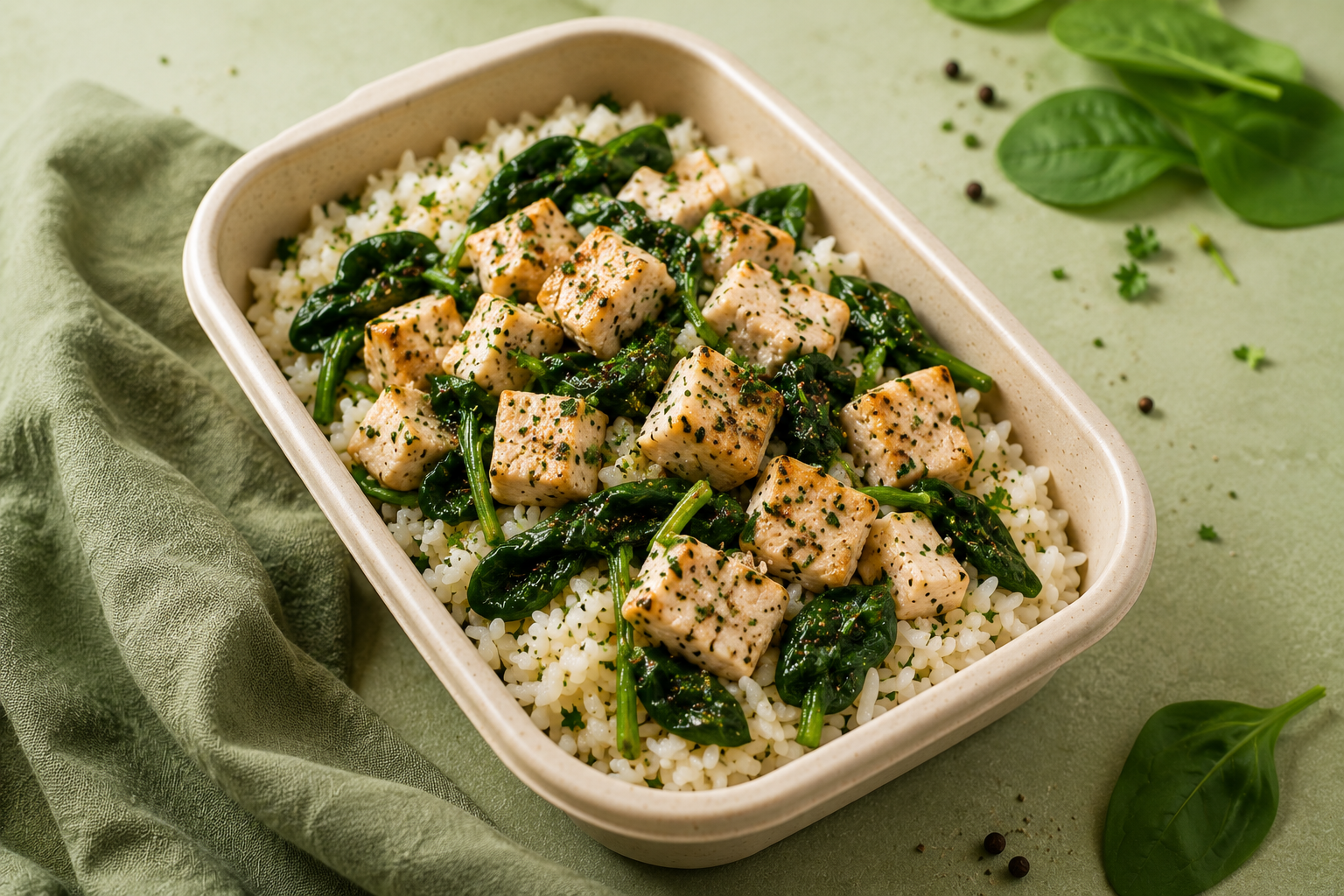 Basmati, Spinaci & Pollo