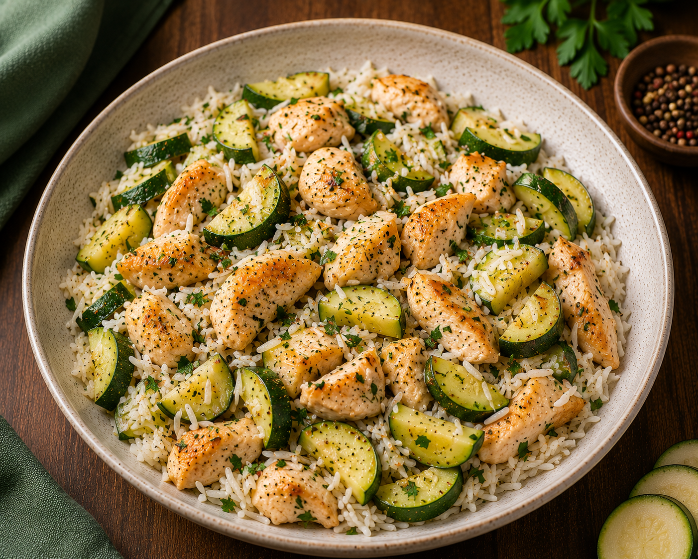 Basmati, Zucchine & Pollo