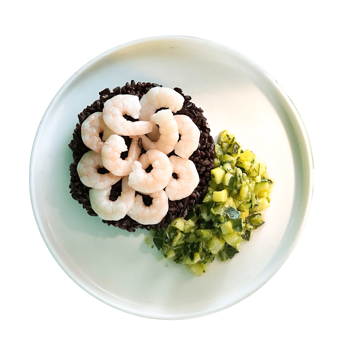 Riso Nero con Gamberi e Zucchine