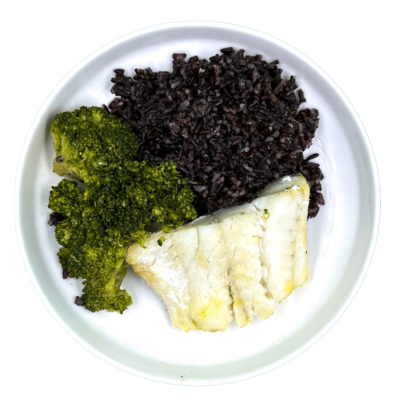 Riso Venere con Merluzzo e Broccoli